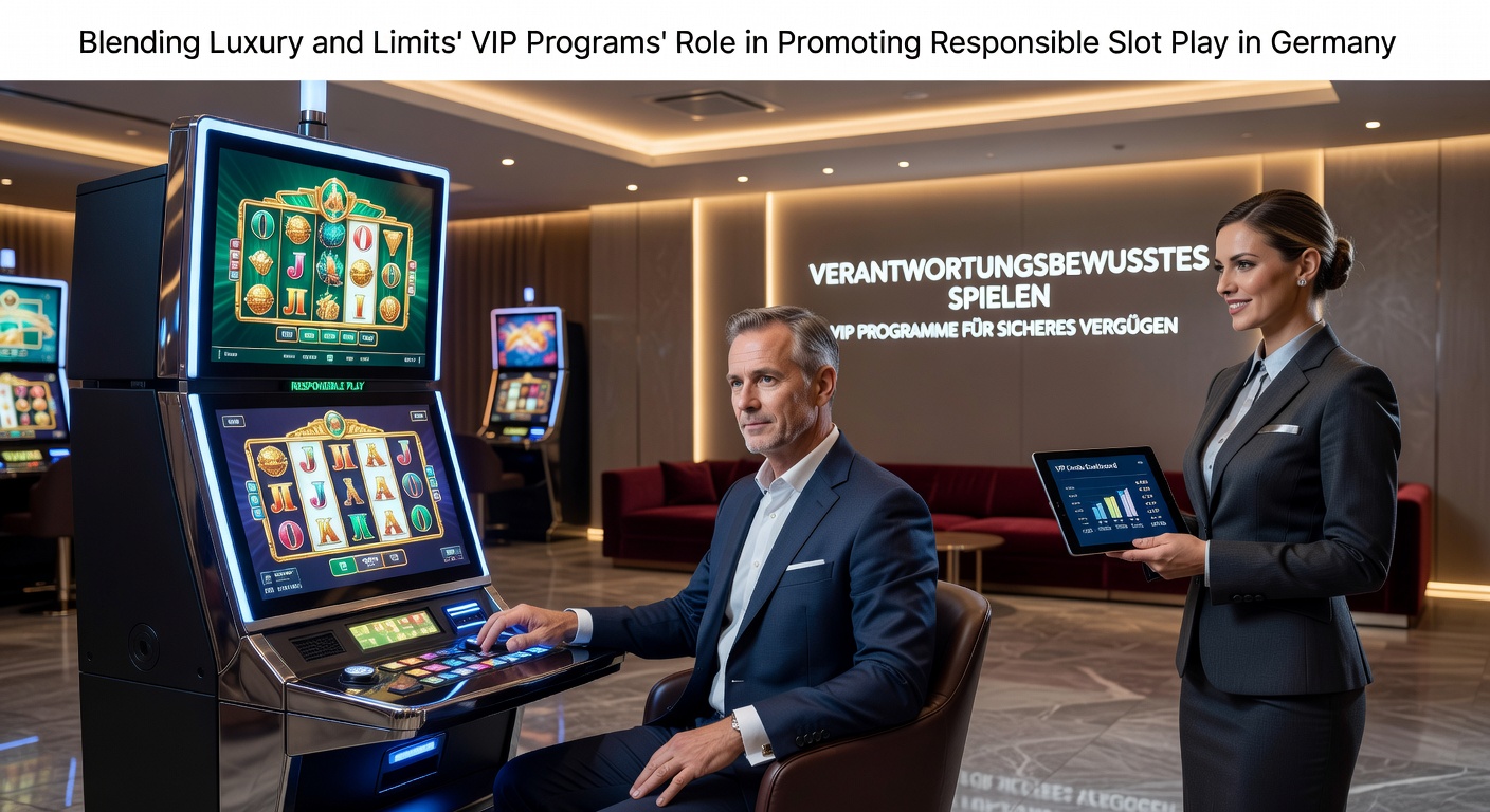 VIP-Lounge in einem modernen Online-Casino mit Slot-Maschinen und verantwortungsvollen Gaming-Tools im Vordergrund