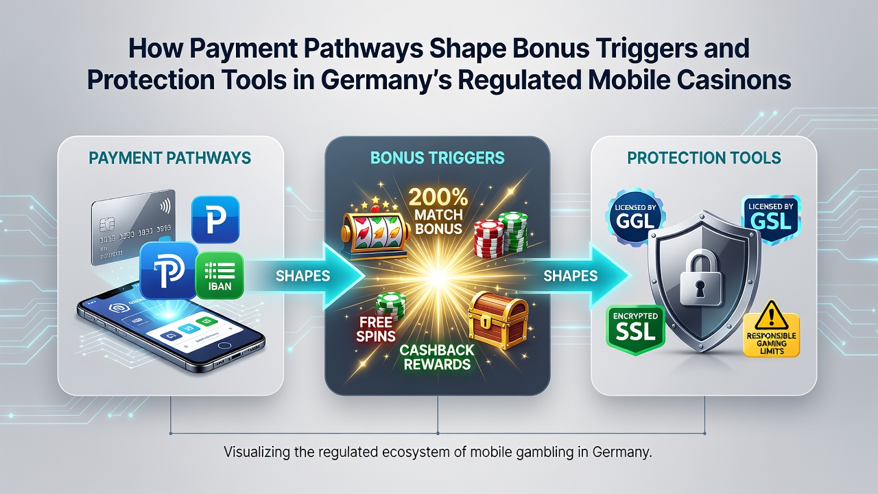 Übersicht über Zahlungspfade in deutschen Mobile-Casinos mit Fokus auf Transaktionssicherheit und Bonusintegration
