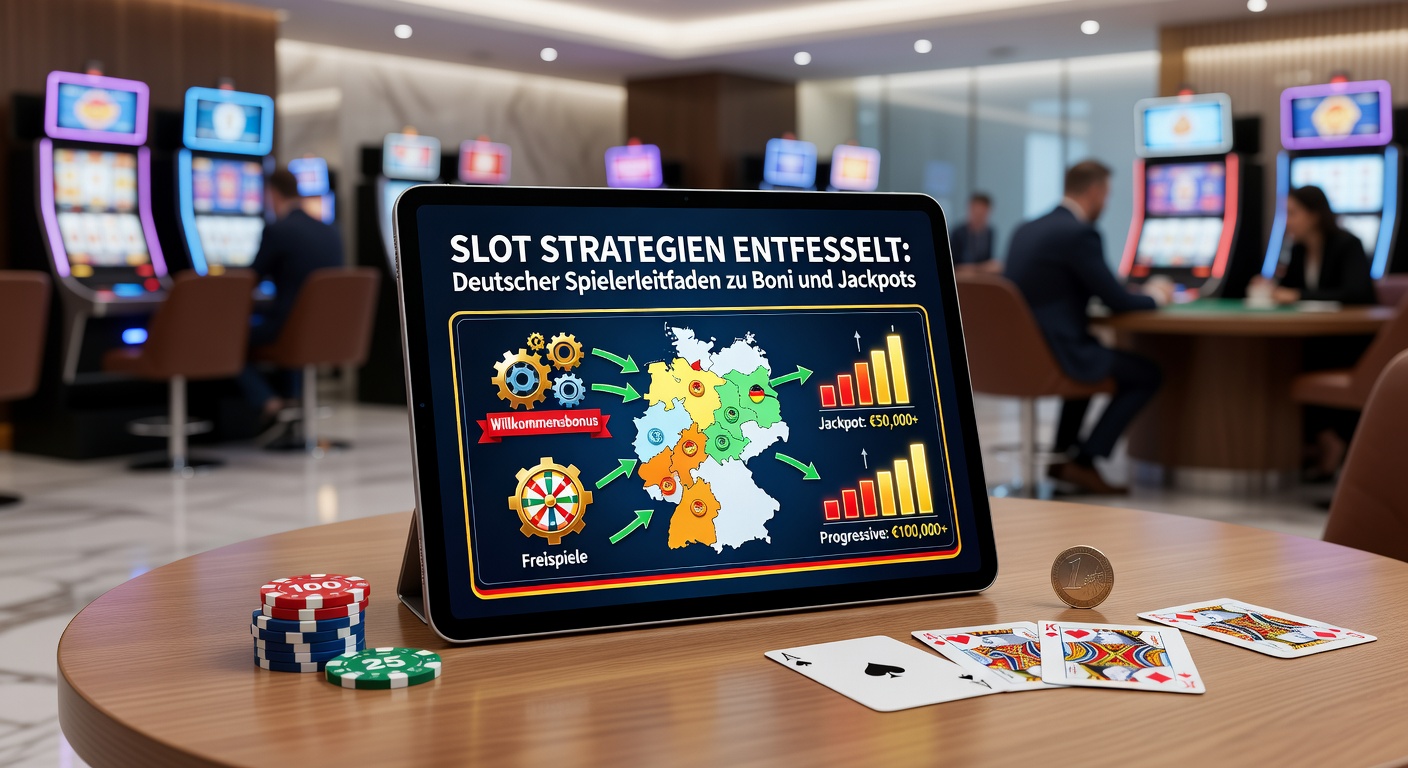 Deutscher Spieler am Handy mit progressivem Jackpot-Slot, Boni-Symbolen und Gewinnanimationen